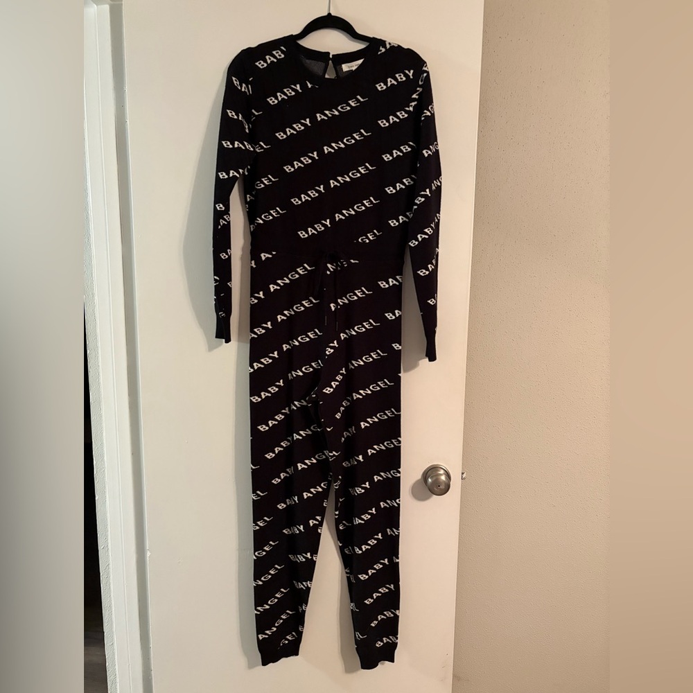 Black 'Baby Angel' Print Jumpsuit